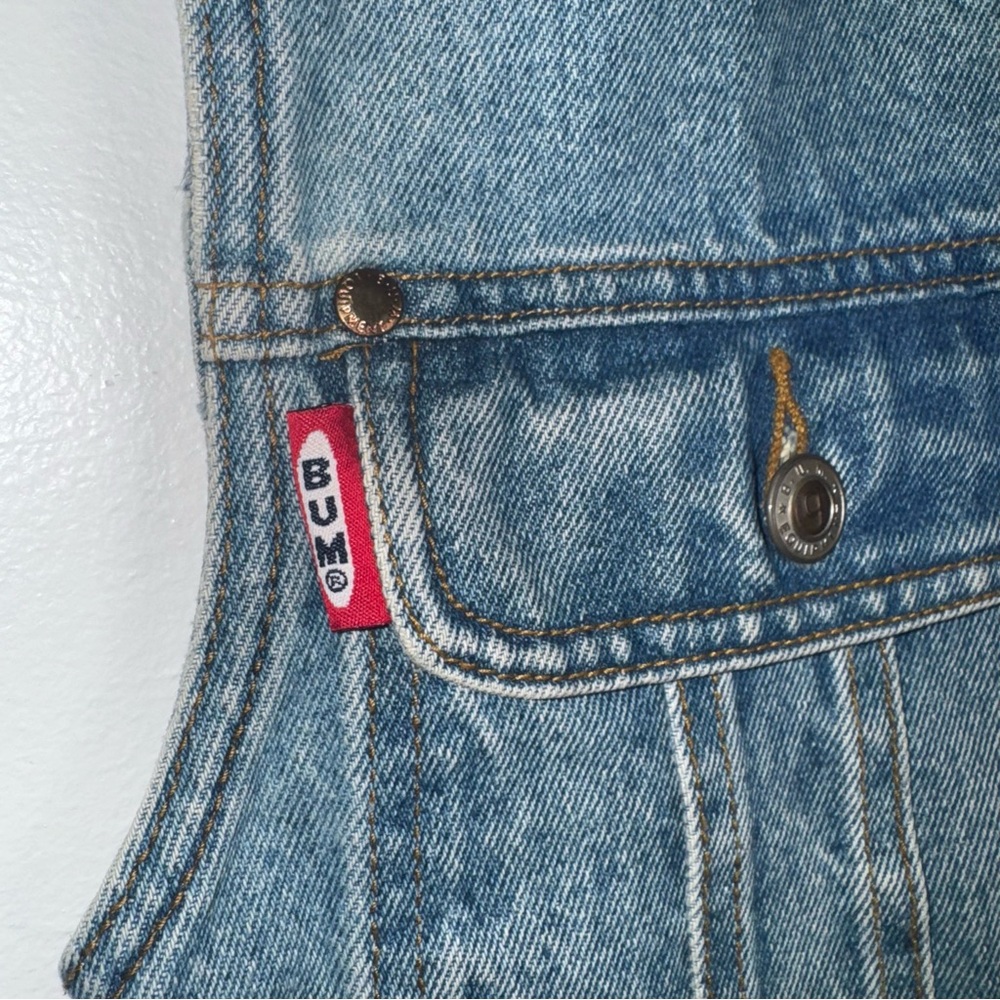 Rare Vintage y2k BUM Equipment denim jean vest jacket size medium - Picture 6 of 10